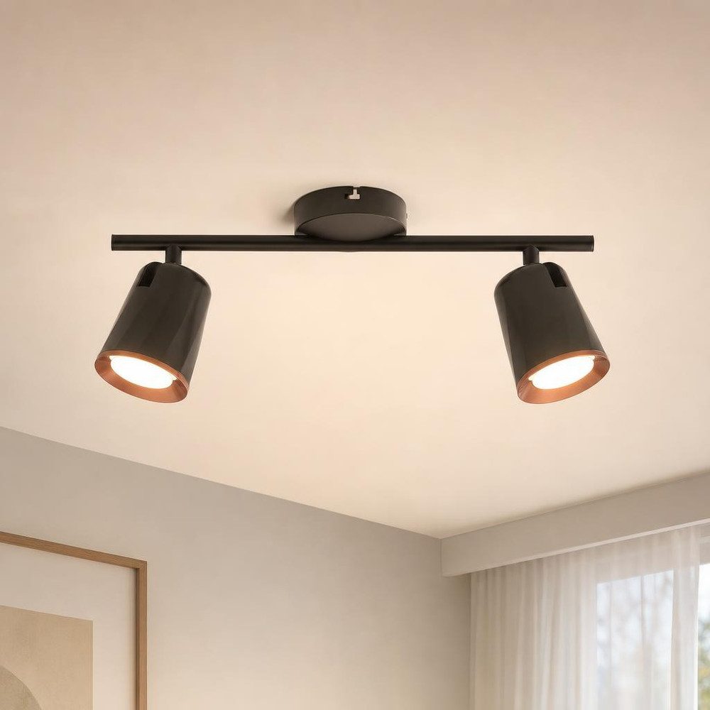 V-TAC LED Deckenleuchte, LED-Leuchtmittel fest verbaut, Warmweiß, LED Deckenleuchte Deckenstrahler Spots verstellbar 2-flammig L 40,5 cm