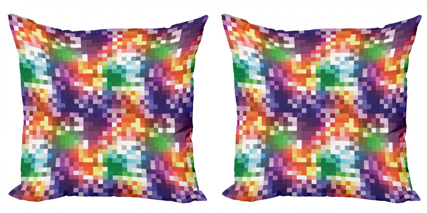 Kissenbezüge Modern Accent Doppelseitiger Digitaldruck, Abakuhaus (2 Stück), Bunt Rainbow Colored Platz