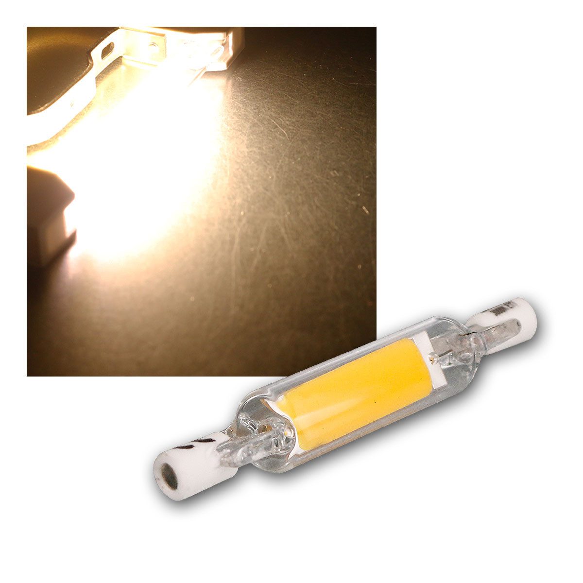 McShine LED-Leuchtmittel R7s LED-Leuchtmittel 78mm warmweiß 400lm 4W/230V, warmweiß