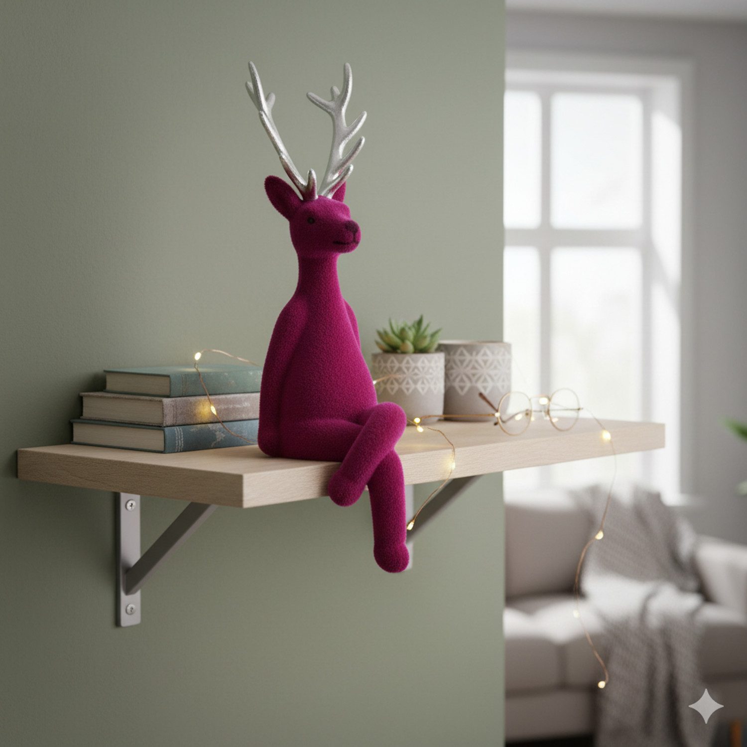 Macosa Home Kantenhocker Rentier 21 cm Grau, Orange od. Lila (Dekoration We günstig online kaufen