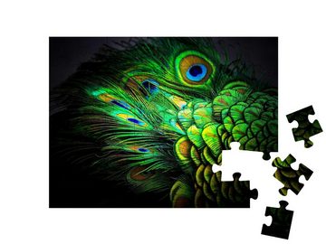 puzzleYOU Puzzle Pfauenfedern, 48 Puzzleteile, puzzleYOU-Kollektionen Pfauen, Tiere in Dschungel & Regenwald
