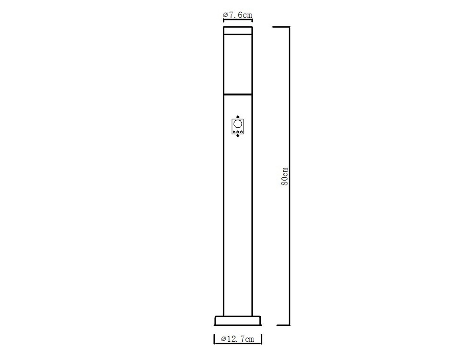 GLOBO LIGHTING LED Pollerleuchte, Bewegungsmelder, LED wechselbar, warmweiß, für Außenbereich Ideen Gartenbeleuchtung mit Strom Anthrazit, H 80cm