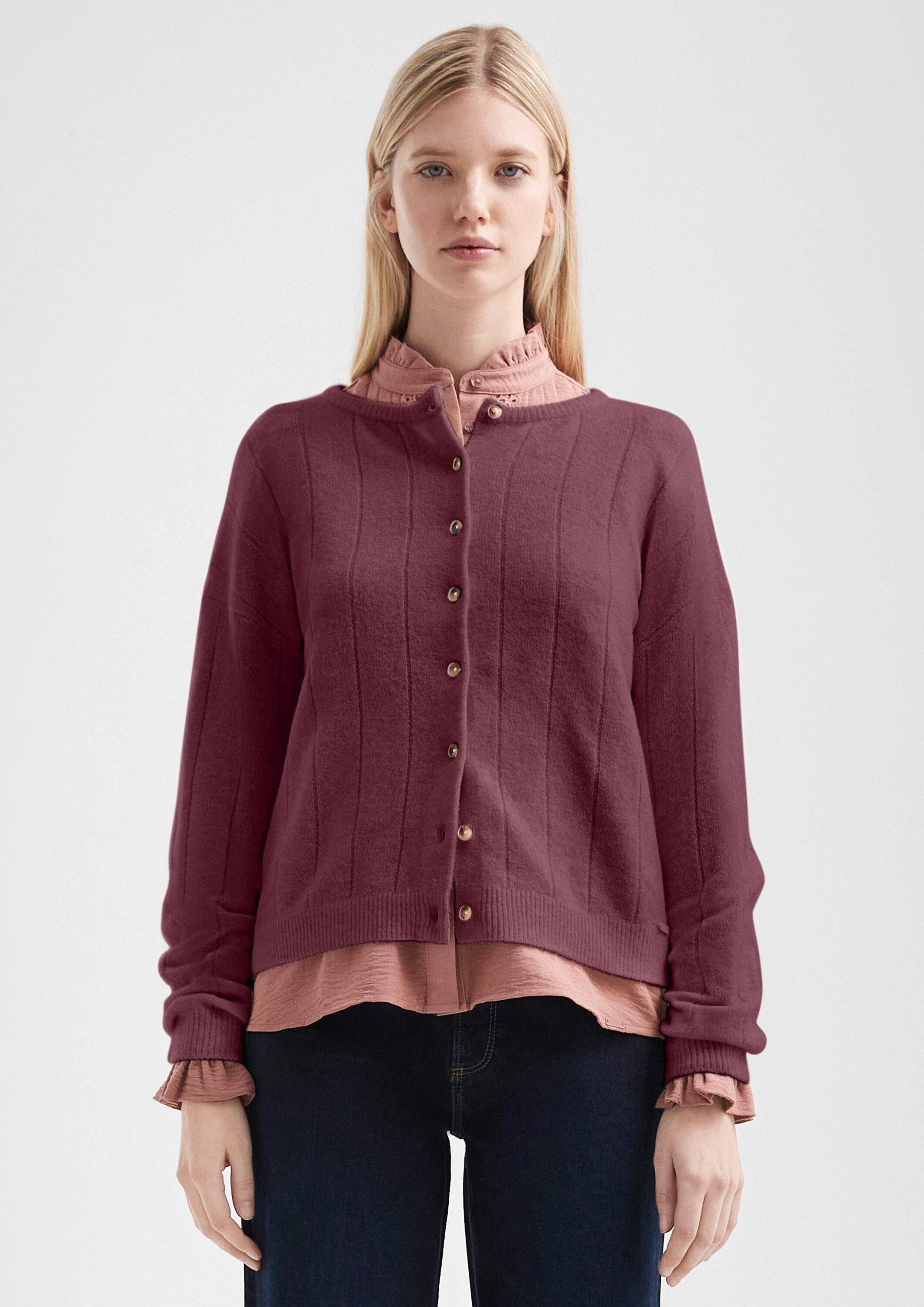 QS Cardigan Strickjacke Weicher Cardigan mit überschnittenen Schultern