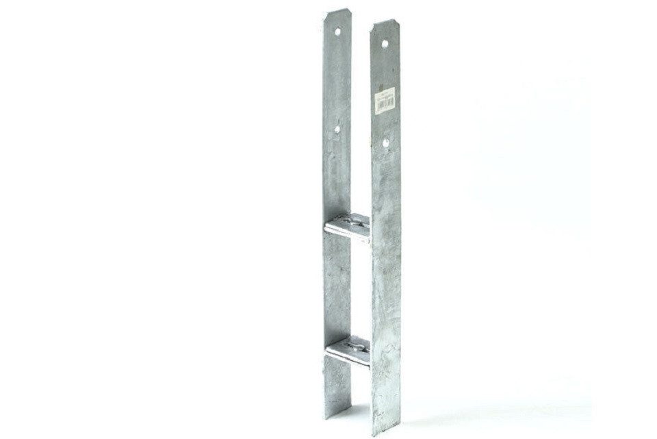 Gartenpirat H-Pfostenanker verstellbar 600x60x5 mm H-Anker für Pfosten von 90-140 mm Pfostenanker, (1-St), Weite verstellbar, zum Einbetonieren, aus feuerverzinkten Stahl