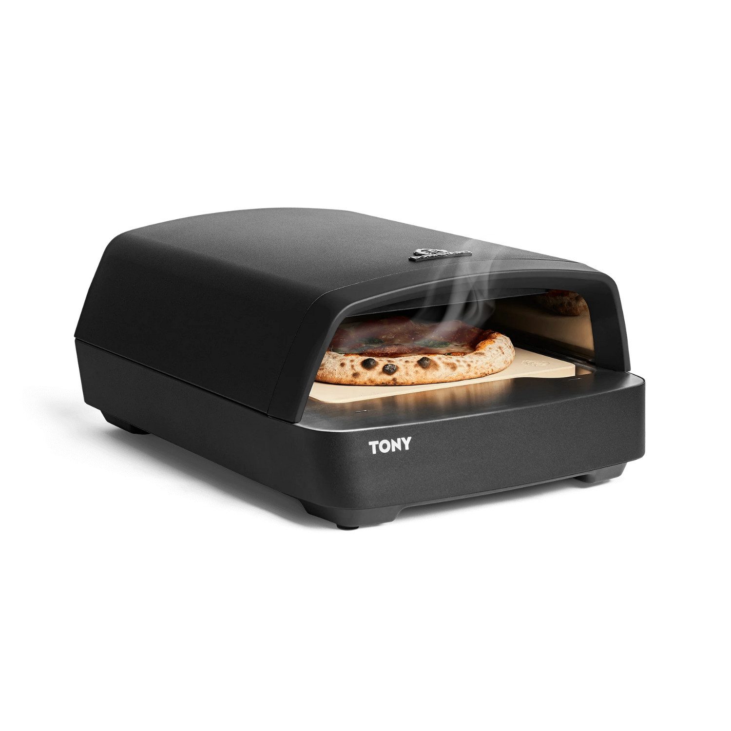 BURNHARD® Gas-Pizzaofen Gas-Pizzaofen TONY, TONY, 450 °C, Tragbarer 5,9 kW Outdoor Ofen für Pizza, Cordierit-Pizzastein 33 cm