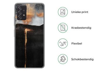 MuchoWow Handyhülle Abstrakt - Gold - Chic - Schwarz - Grau, Handyhülle Telefonhülle Samsung Galaxy A33