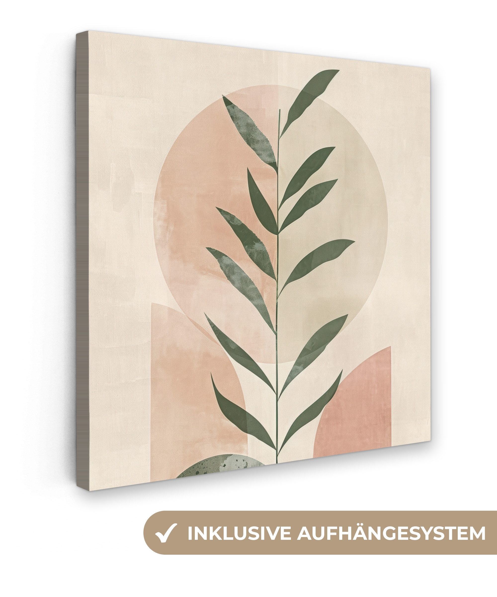 OneMillionCanvasses® Leinwandbild Modern - Rosa - Grün - Natur - Ästhetik, günstig online kaufen