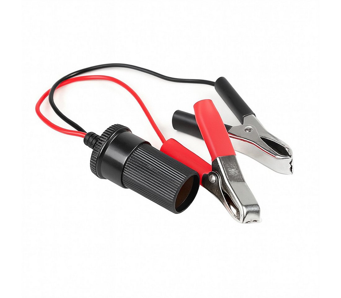Bolwins Q35C 12V Auto Batterieklemme Zigarettenanzünder Verlängerungskabel KFZ Stromkabel, Batterieklemme (Alligator Clips), 12V Zigarettenanzünder Buchse (30 cm), Stromversorgung von 12V-Geräten über Fahrzeugbatterie