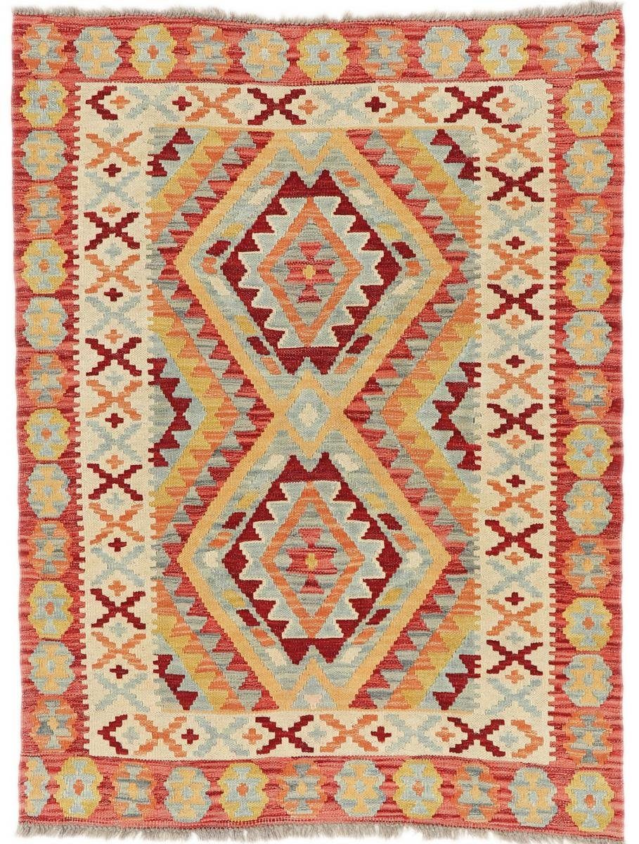 Orientteppich Kelim Afghan 107x141 Handgewebter Orientteppich, Nain Trading, rechteckig, Höhe: 3 mm