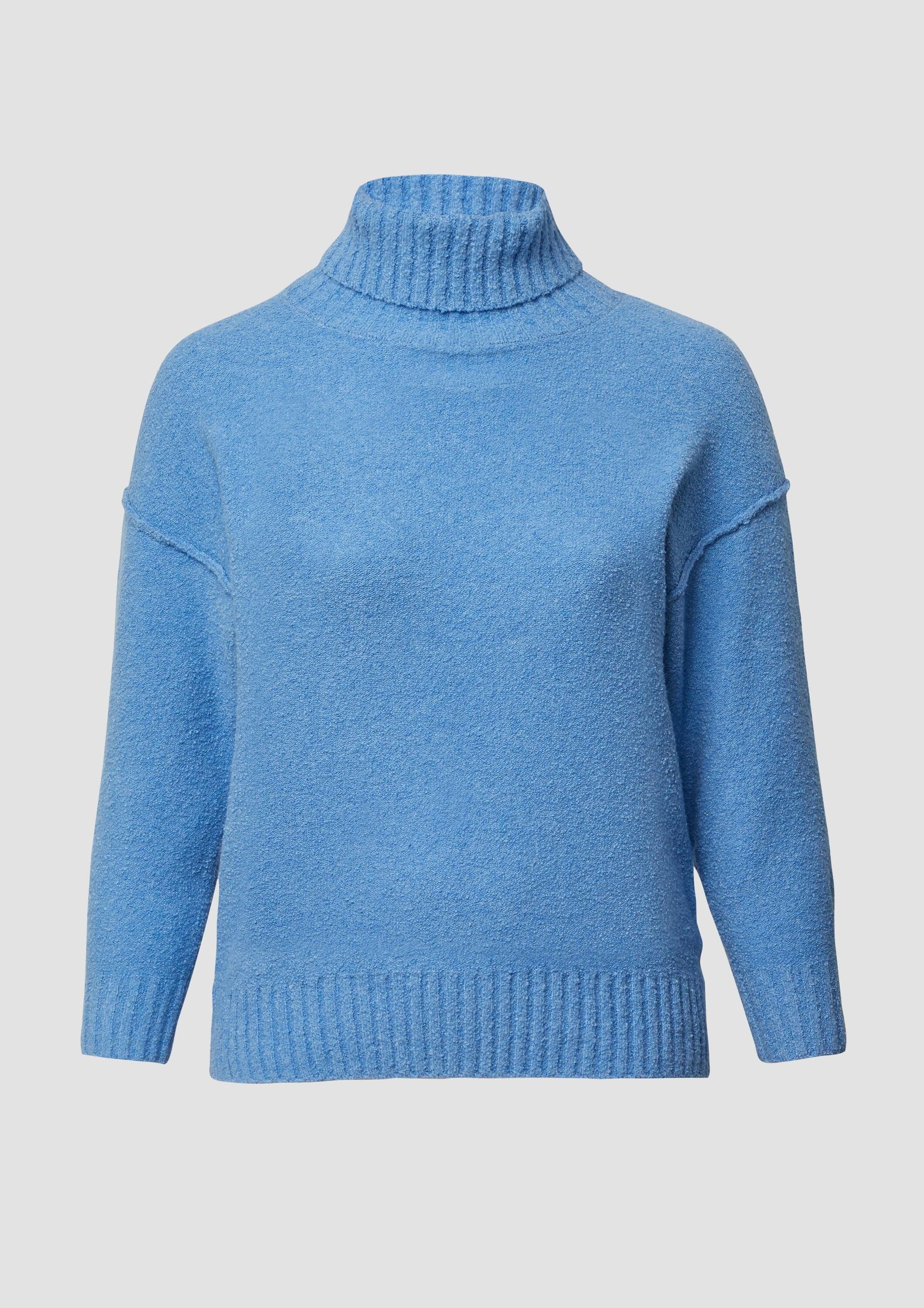 s.Oliver Longpullover Strickpullover Kuscheliger Strickpullover mit breitem Rollkragen