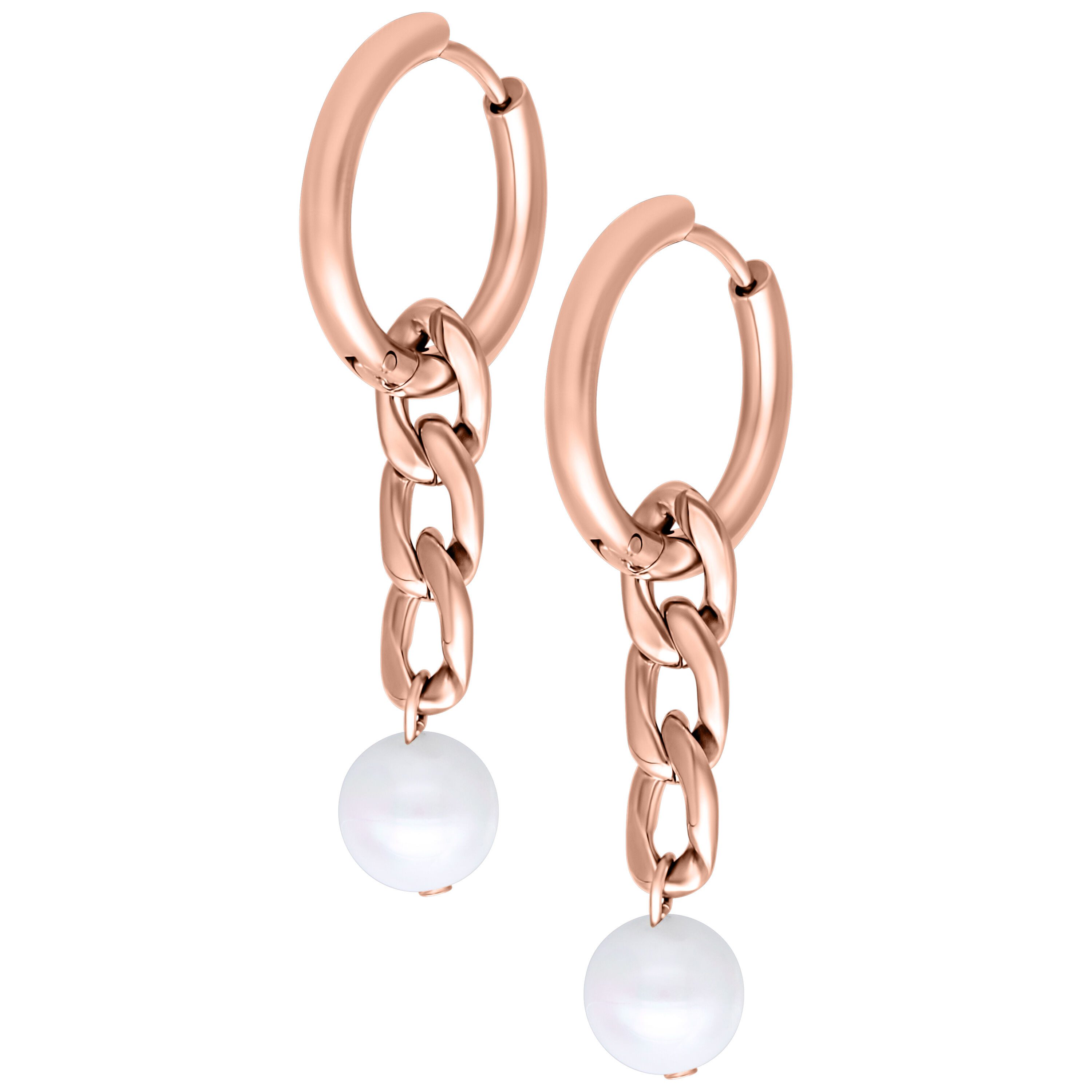 Paar Creolen Little Chunky Synthetic Pearl Hoops für Ohr, 1 Stück