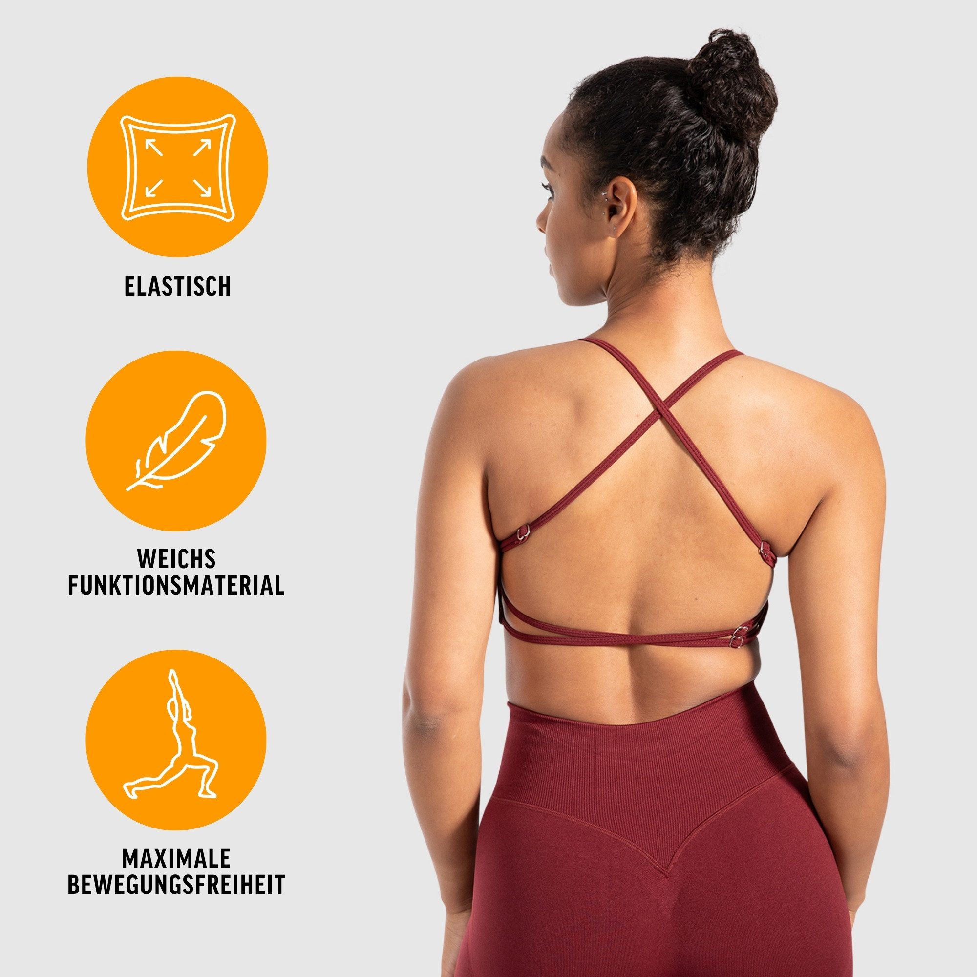 Smilodox Sport-BH Sena, Shaped Fit Top, offener Rücken, überkreuzte Träger günstig online kaufen
