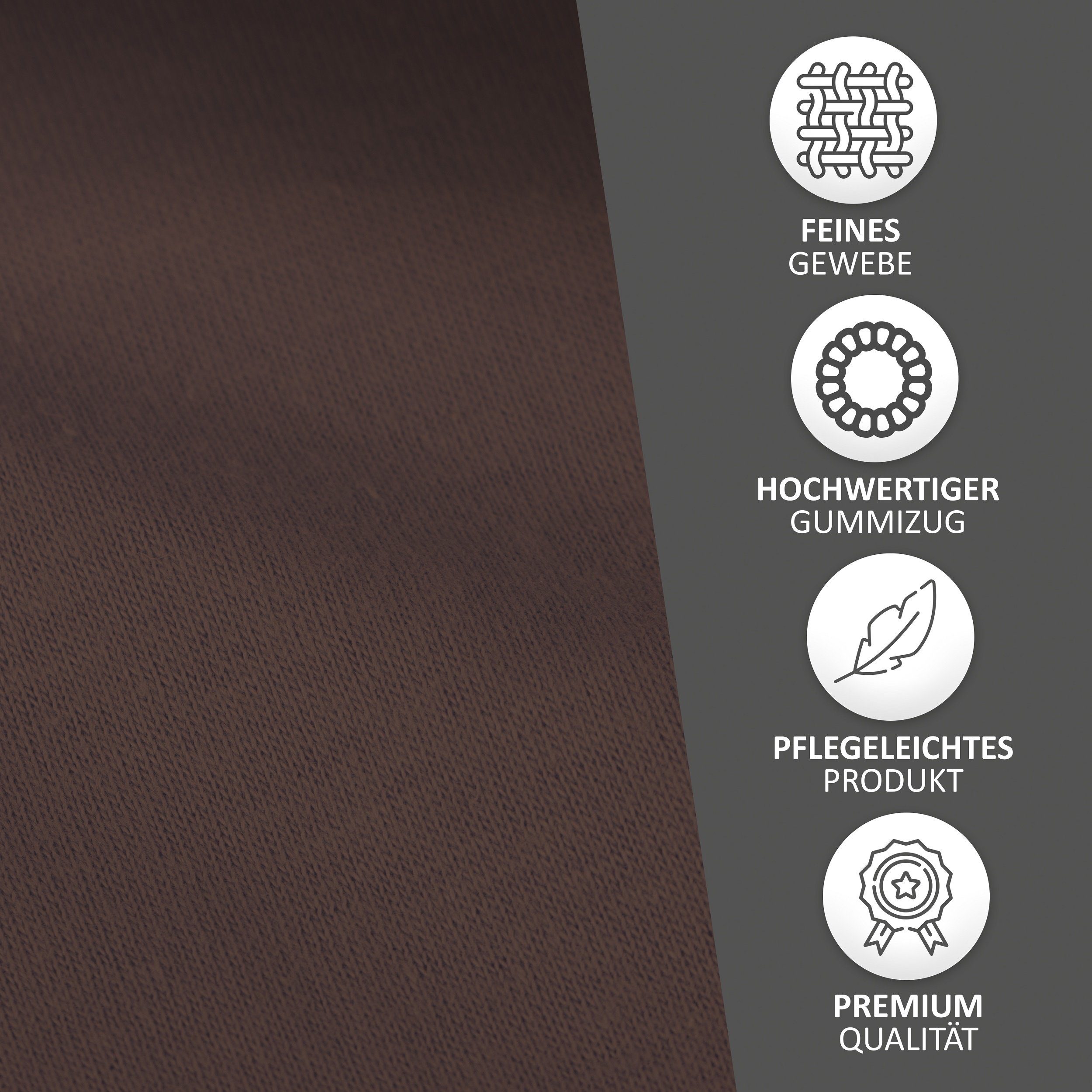 Leonado Vicenti Spannbettlaken Baumwolle Bettlaken auch für Boxspringbetten, Jersey, Gummizug: rundum, (1 Stück), Einfarbig mit Rundumgummi