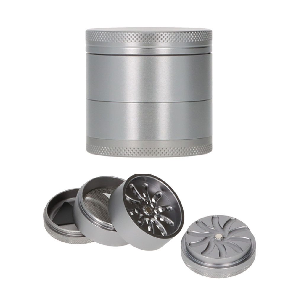 Coumo Grinder XL Grinder Vortex, Helix Mahlwerk, 4-teilig, Aluminium Grau