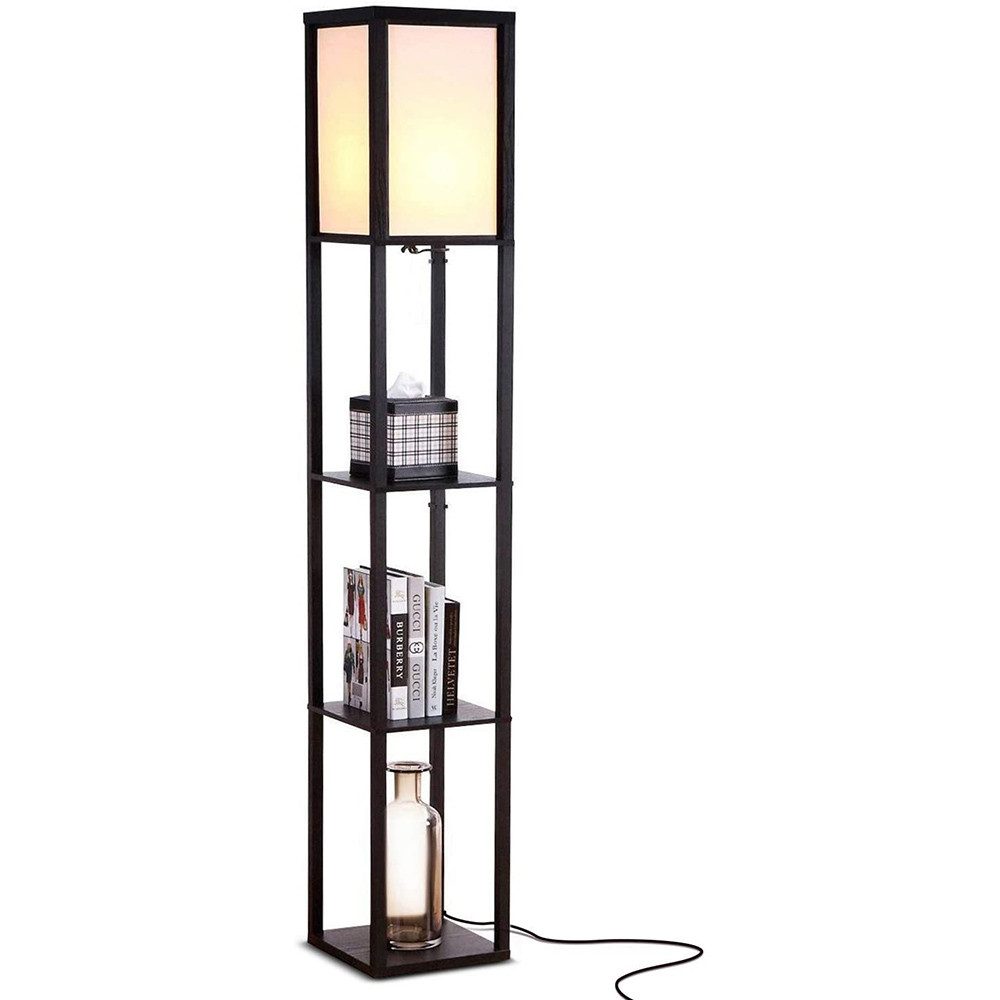 Stehlampe LED Stehlampe,LED Stehleuchte 160cm,Holz Regal,Nachttisch