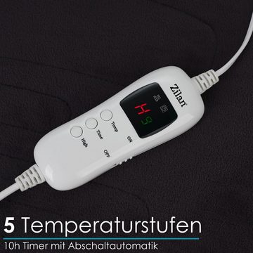 Zilan Heizdecke ZLN-4113, 10h Timer,5 Temperaturstufen,Überhitzungsschutz,Waschbar bei 30°