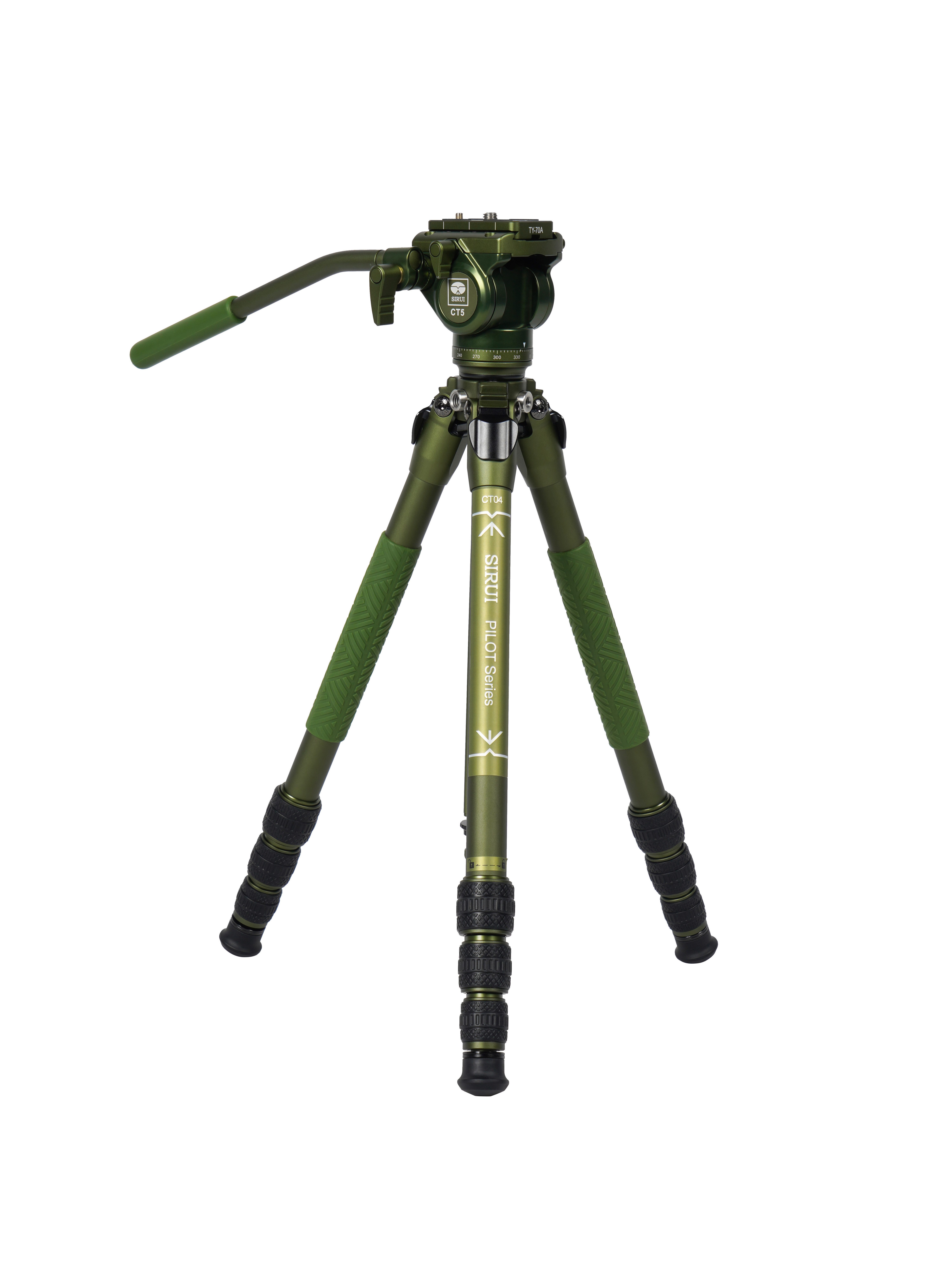 SIRUI CT04+CT5 Camcorderstativ (CT04 Stativ mit CT5-Kamerakopf, mattgrünes Aluminium)
