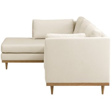 Max Winzer® Ecksofa Sofa Larsen Ecksofa links mit Sofa 2-Sitzer rechts Flachgewebe creme, 1 Stück, im skandinavischen Design