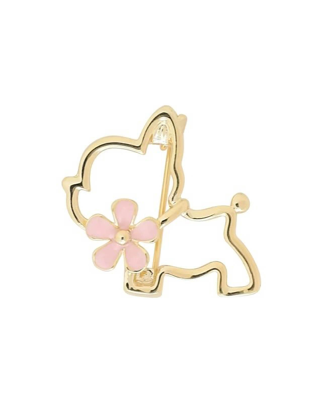 MayTree Brosche "Hündchen mit Blume" (Stück, 1-tlg), Metallbrosche in Form günstig online kaufen