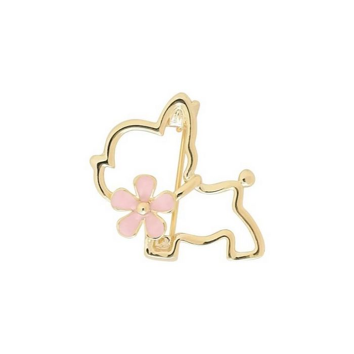 MayTree Brosche MayTree Brosche "Hündchen mit Blume" Metallbrosche in Form eines Hundes