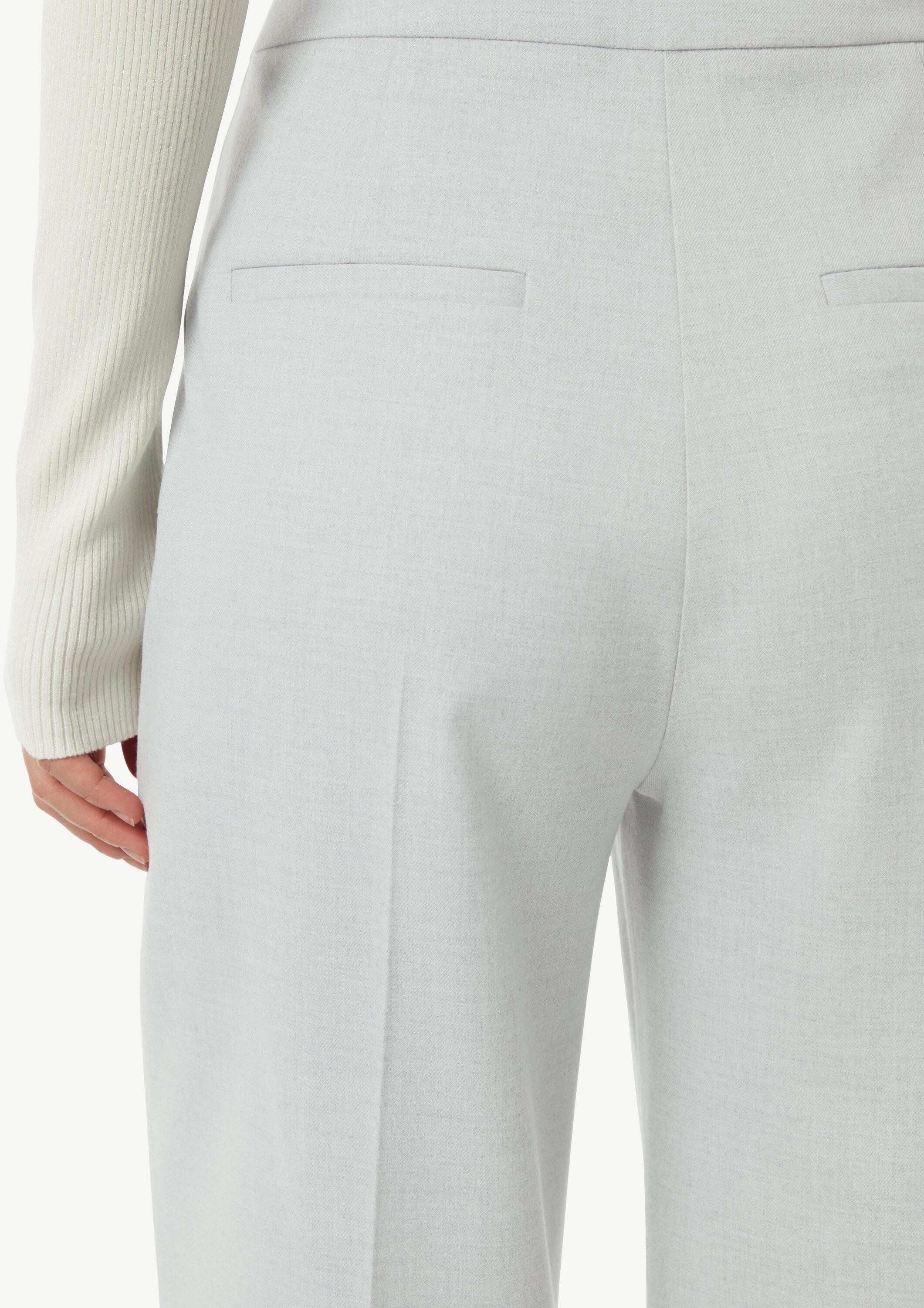 comma Chinos Hose Wide-Leg-Hose aus fließendem Flanell