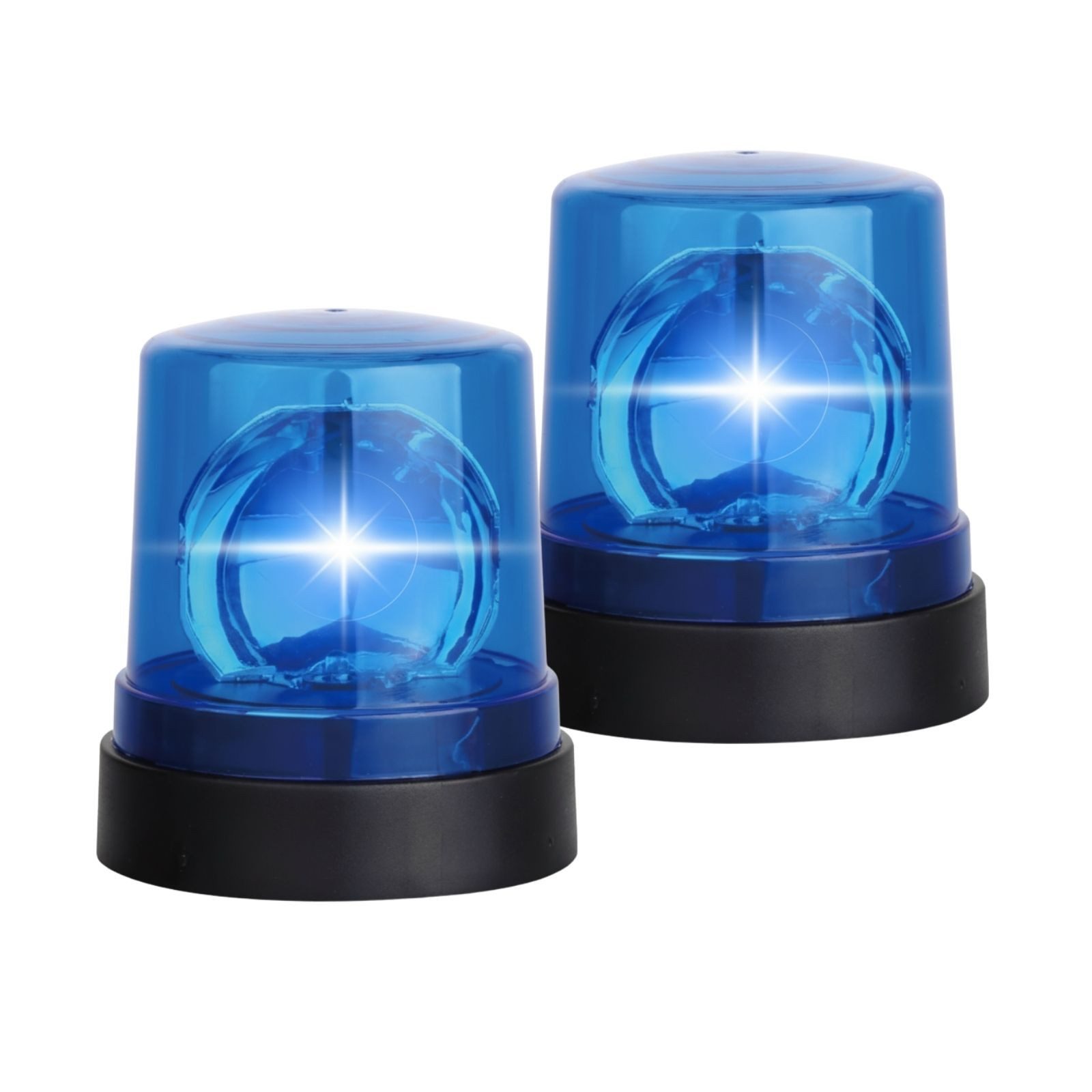 alldoro LED Dekolicht 2er Set LED Spielzeug Blaulicht mit Sirenen Sound und Lautlos-Funktion, inklusive Lautlosmodus nur mit Licht ohne Sound, Dekolicht blau für Rollenspiele, Kindergeburtstag & Party-Beleuchtung