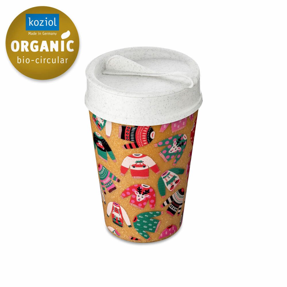 KOZIOL Thermobecher Iso To Go X-Mas Sweater, 400 ml, Recycling-Kunststoff