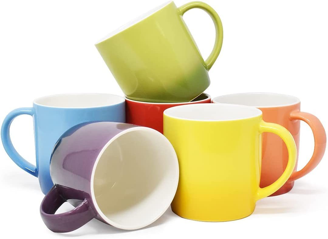 Stück KITCHEN Kaffeetassen, Teetassen-Set Becher ml 350 JOEJI’S 6 Getränke Farbige