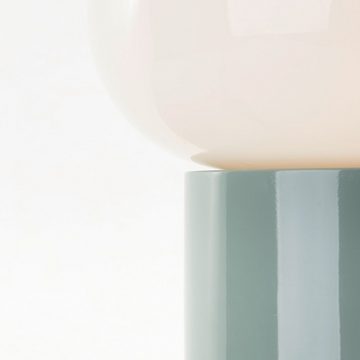 Brilliant Tischleuchte Daeny, ohne Leuchtmittel, mit weißem Glas, 27 x 20 cm, E27, Metall, grün
