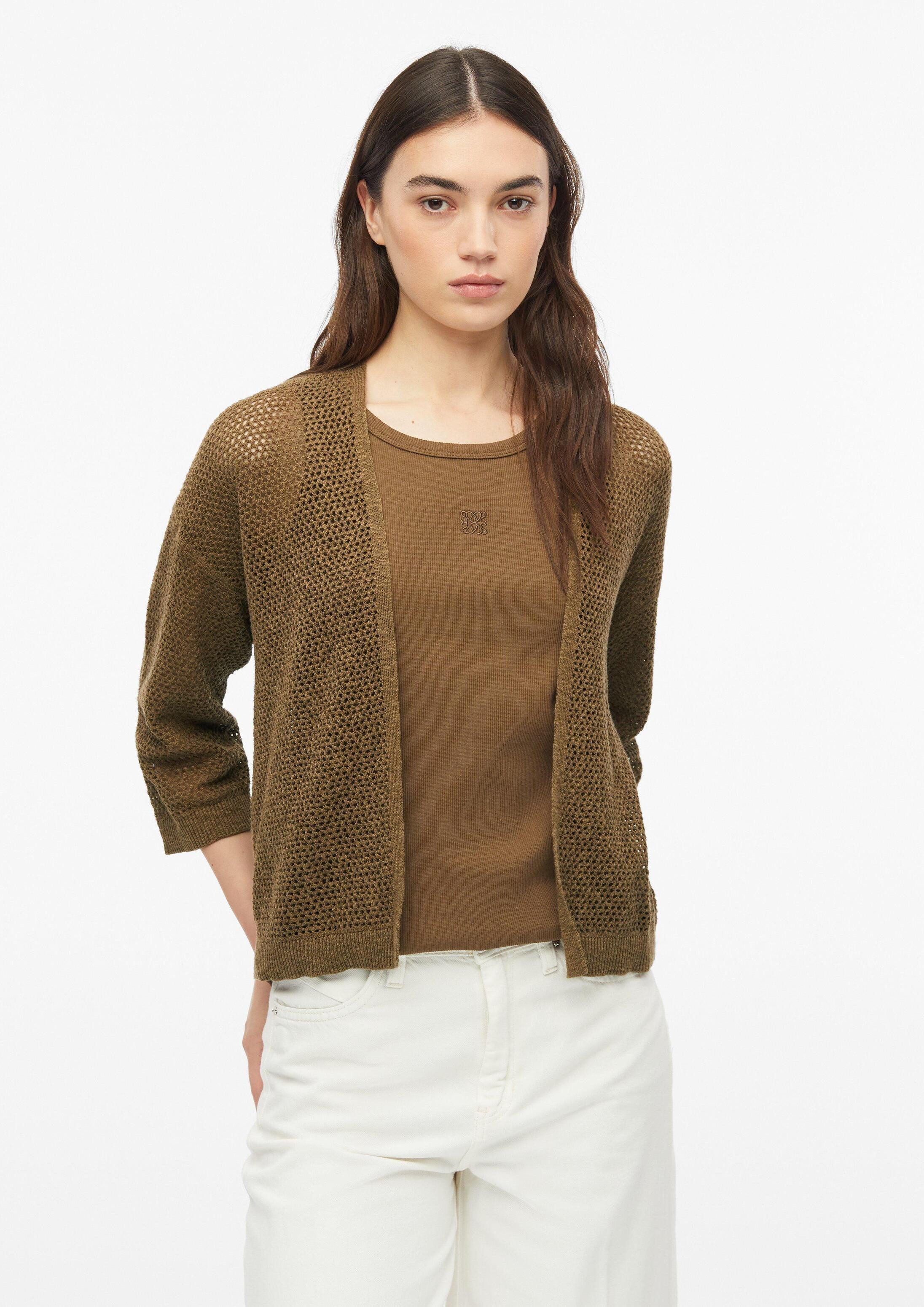 s.Oliver Cardigan Strickjacke Ajour-Strickjacke mit 3/4-Arm