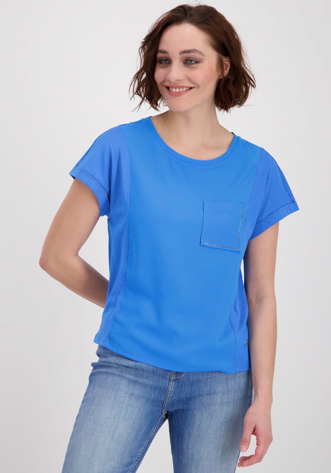 Monari Rundhalsshirt mit aufgesetzter Tasche | T-Shirts