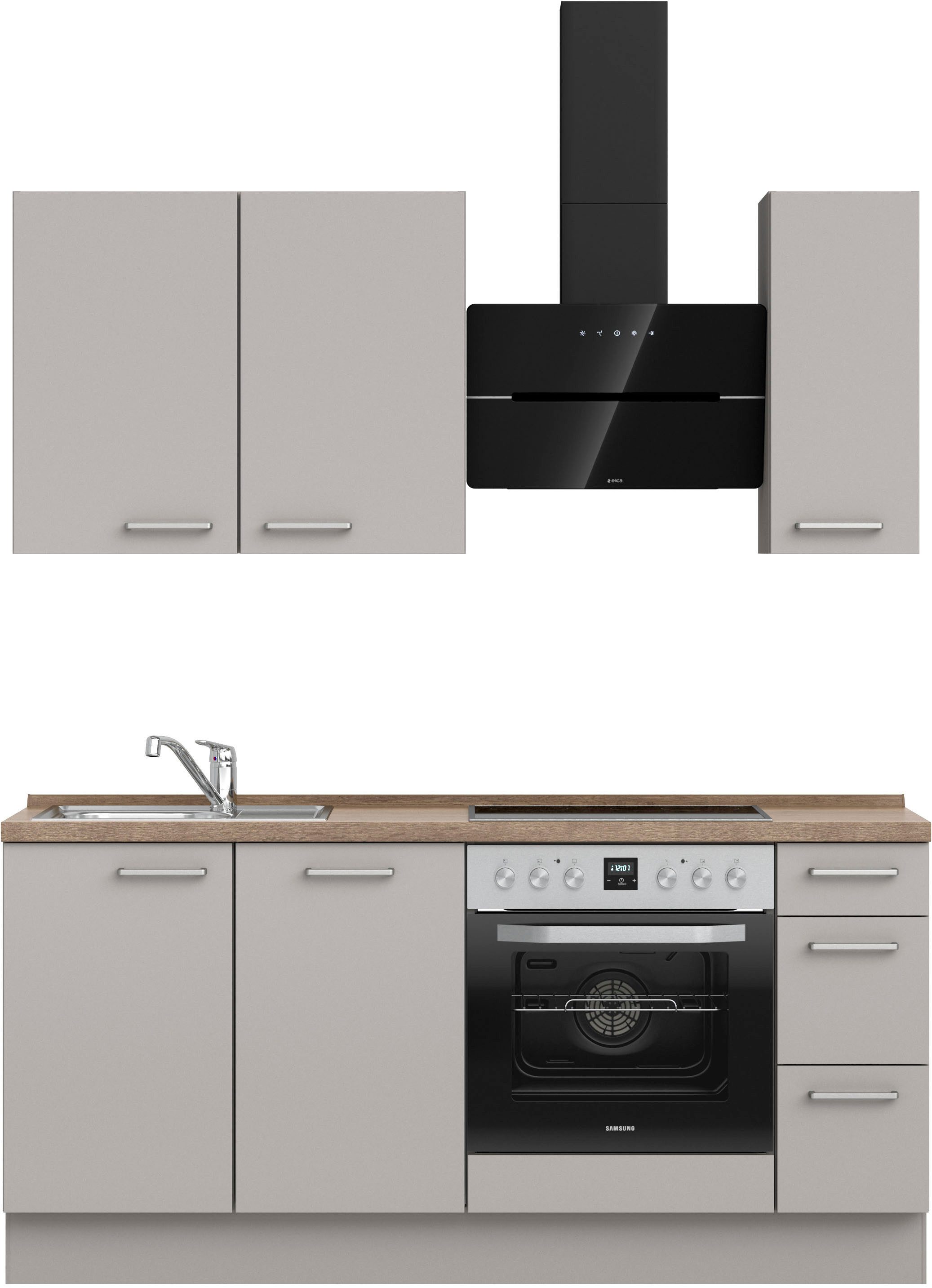 nobilia® Küchenzeile "Touch II", NEU: individuell anpassbar mit gratis Profi-Beratung, vormontiert, Breite 180 cm, Ausrichtung wählbar, wahlw. mit E-Geräten