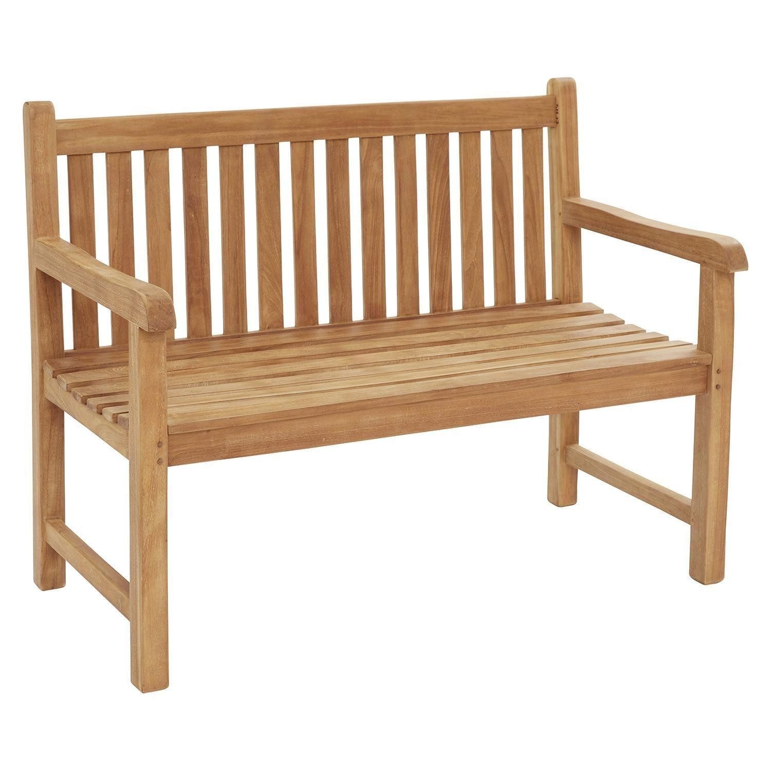 Outdoor Gartenbank KAMPEN, 2-Sitzer, Braun, Teakholz günstig online kaufen
