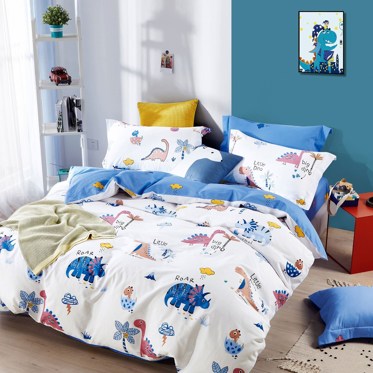 Kinderbettwäsche »QWKL«, KEAYOO, 100% Baumwolle Kinderbettwäsche mit Dino