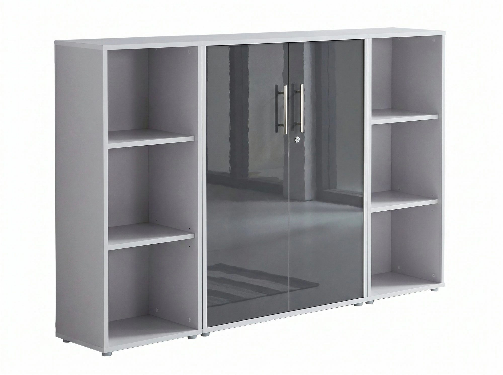 moebel-dich-auf Aktenschrank TABOR 2 (Büroschrank Aktenregal ideal für DIN A4 Ordner, abschließbar Metallgriffe) Made in Germany