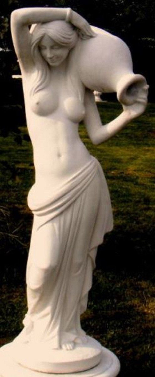 Casa Padrino Skulptur Jugendstil Wasserspeier Skulptur cm - mit 44 H. Figur Gartendeko - Special! Krug 33 x Frau 120 x