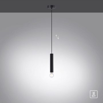 click-licht Hängeleuchte Pendelleuchte Bruna in Schwarz E27, keine Angabe, Leuchtmittel enthalten: Nein, warmweiss, Hängeleuchte, Pendellampe, Pendelleuchte