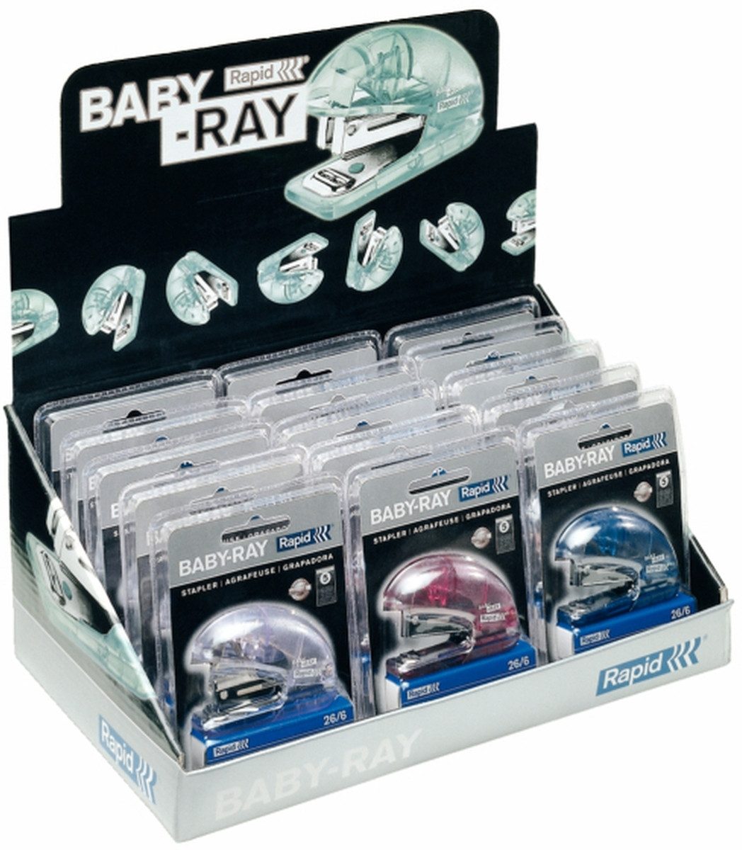 Rapid Heftgerät Mini-Heftgerät BabyRay Kunststoff 10 Blatt Blisterverpackung VE=15 Stü