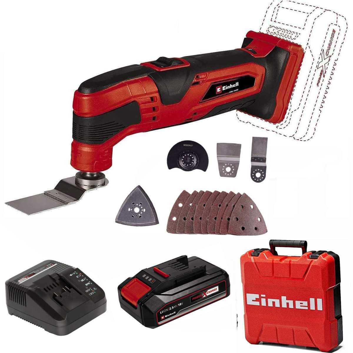 Einhell Akku-Multifunktionswerkzeug Multifunktionswerkzeug TC-MG 18 Li 18V Akku 2.5 Ah Ladegerät + Koffer