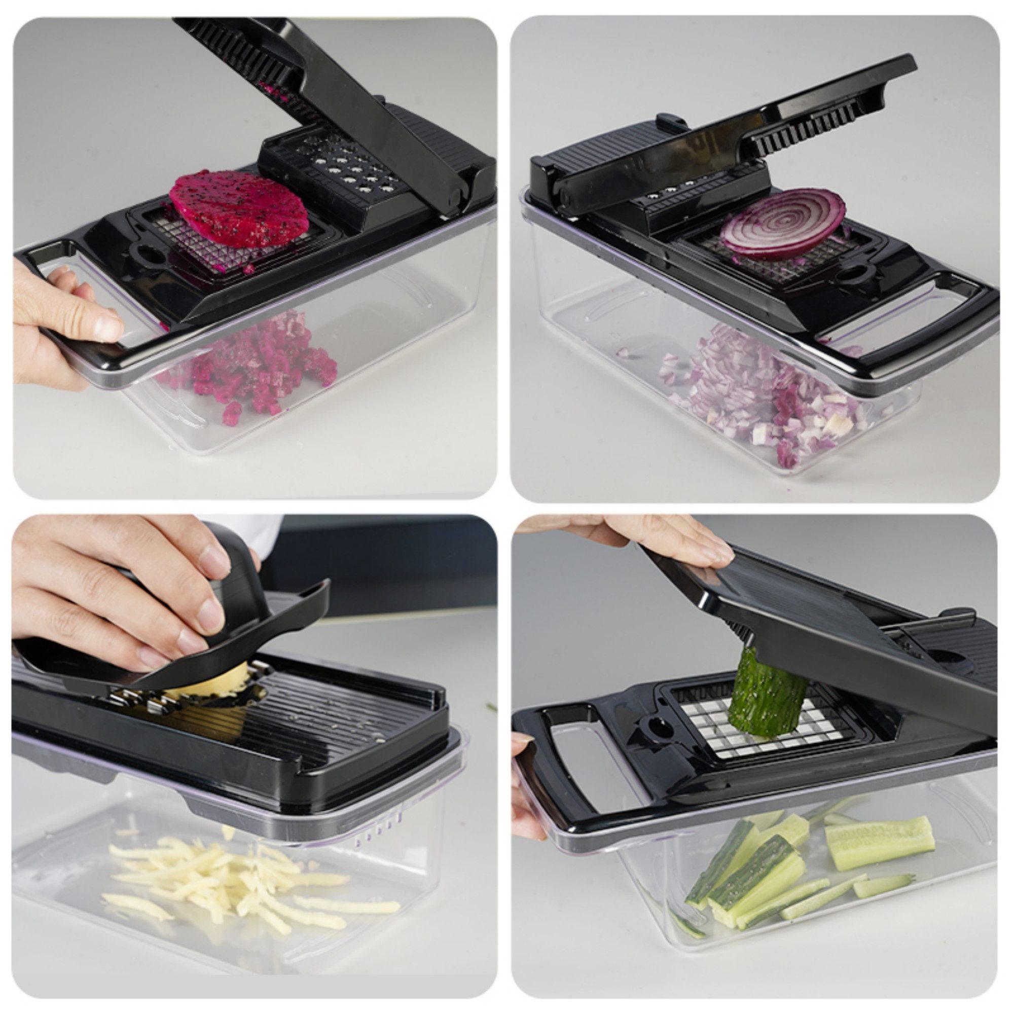 Forrlite Gemüseschneider Gemüseschneider Mandoline Gemüsehobel-Gemüse Schneider Gurkenhobel, Zwiebelschneider Kartoffelschneider Obstschneider-Reibe für Gemüse