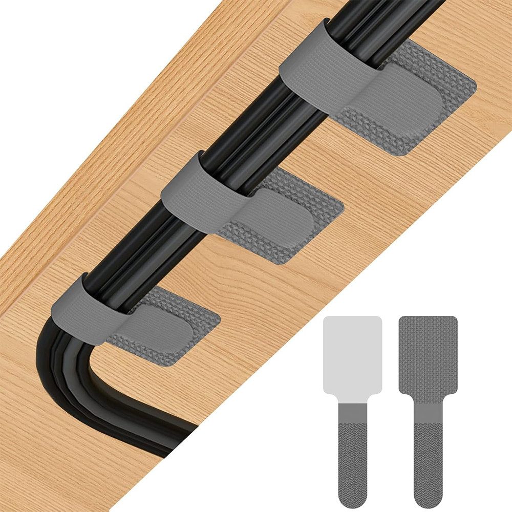 AFKSMILE Kabelbinder 50 Stück Kabelmanagement Schreibtisch, Kabelhalter Kabelklemmen Kabelbinder Selbstklebend Klettband Kabelclips für TV, Lichterkette