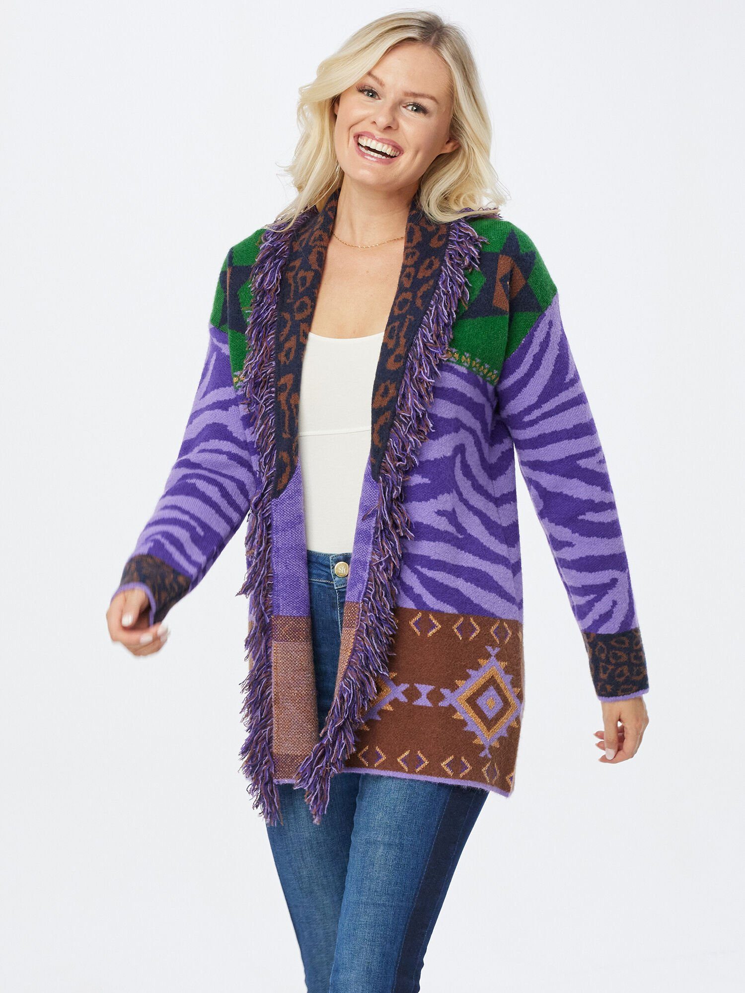 Sarah Kern Strickjacke mit Fransendetails