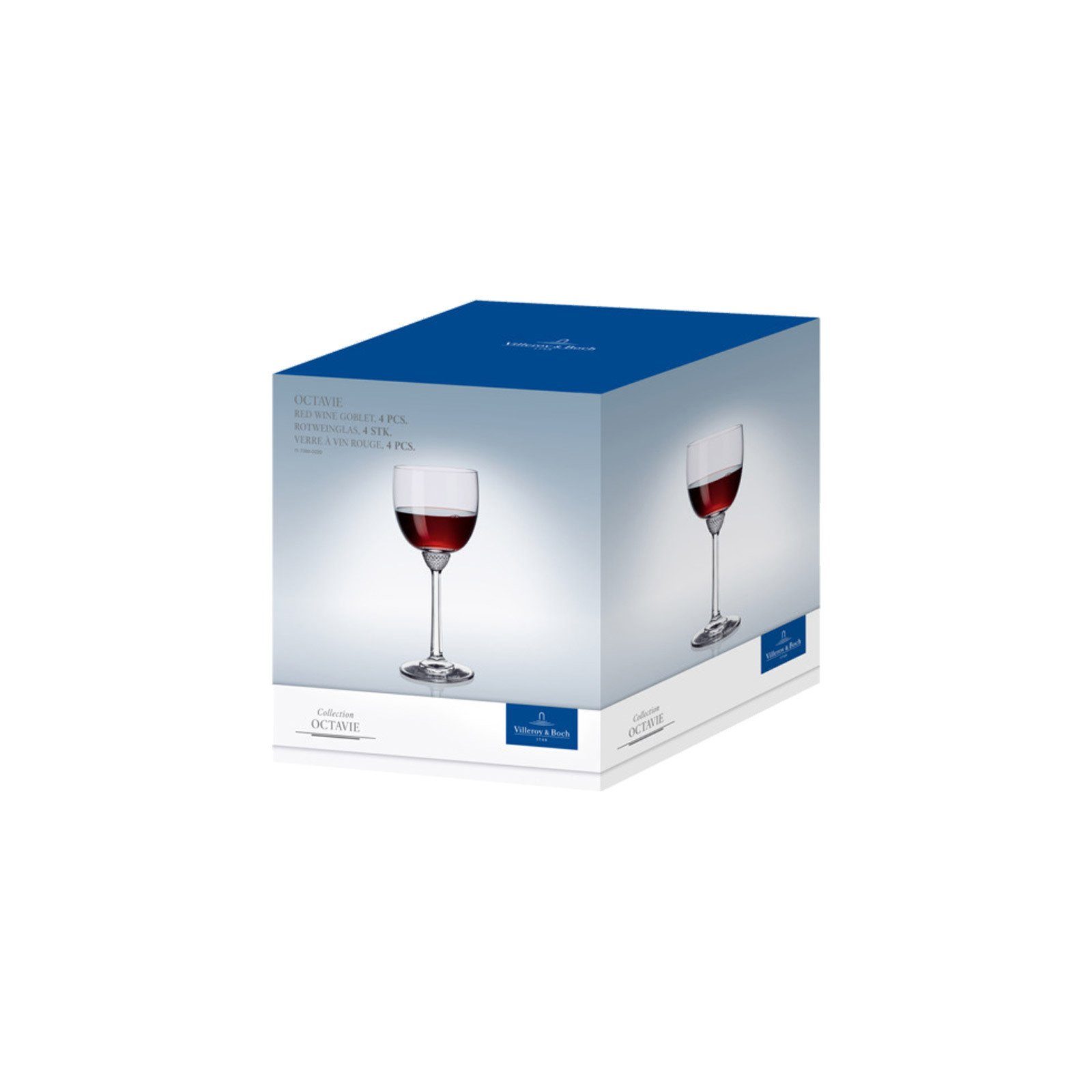 Villeroy & Boch Rotweinglas Octavie Rotweingläser 280 ml 4er Set, 4-tlg., Glas