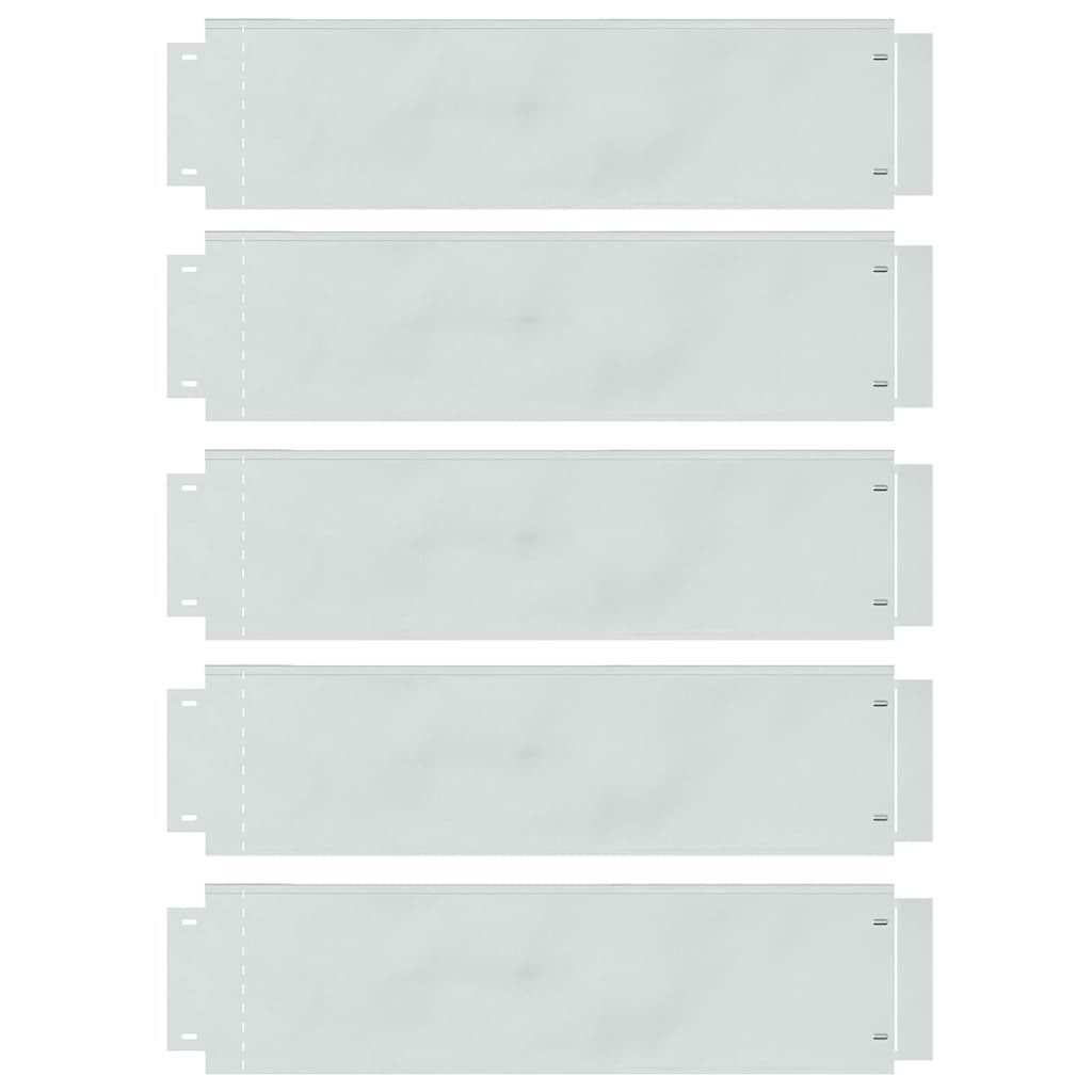vidaXL Beetumrandung Rasenkanten 5 Stk. 100 x 25 x 0,07 cm Verzinkter Stahl Silber
