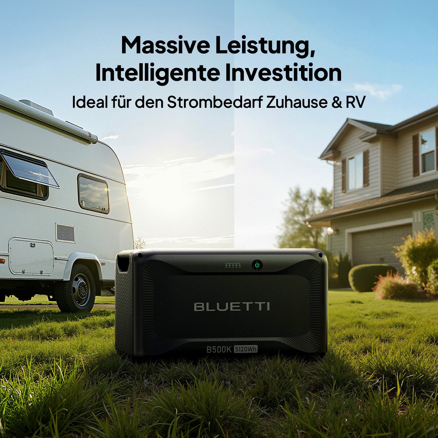 BLUETTI Stromerzeuger B500K Erweiterungsakku 5120Wh für Powerstation Apex 300