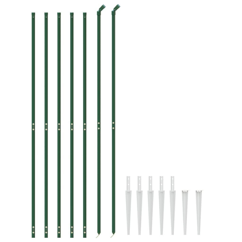 vidaXL Gartenzaun Maschendrahtzaun mit Bodenhülsen Grün günstig online kaufen