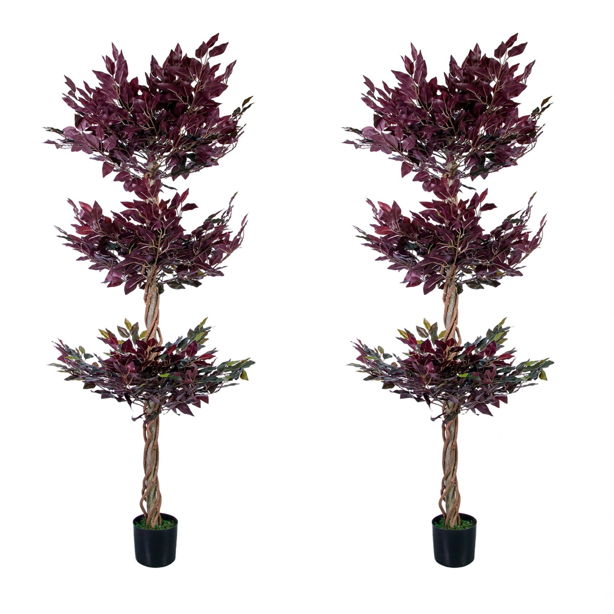 Kunstbaum 2er Set 180cm Künstliche Ficus Bäume Für Innenbereich Außenbereich, GarveeMore, Höhe 180 cm