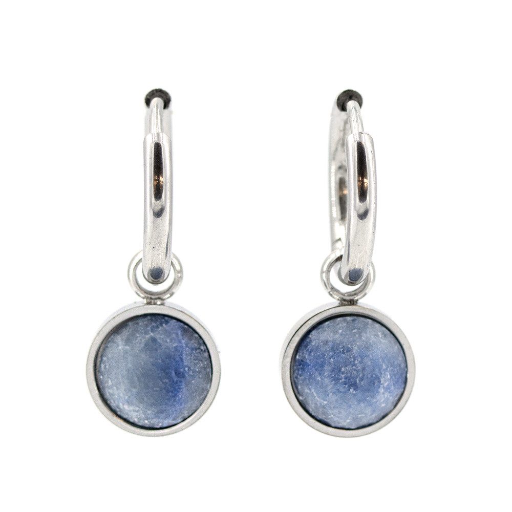 Ohrring-Set Beach Ohrring 01 Edelstahlcreole mit Naturstein-Charm