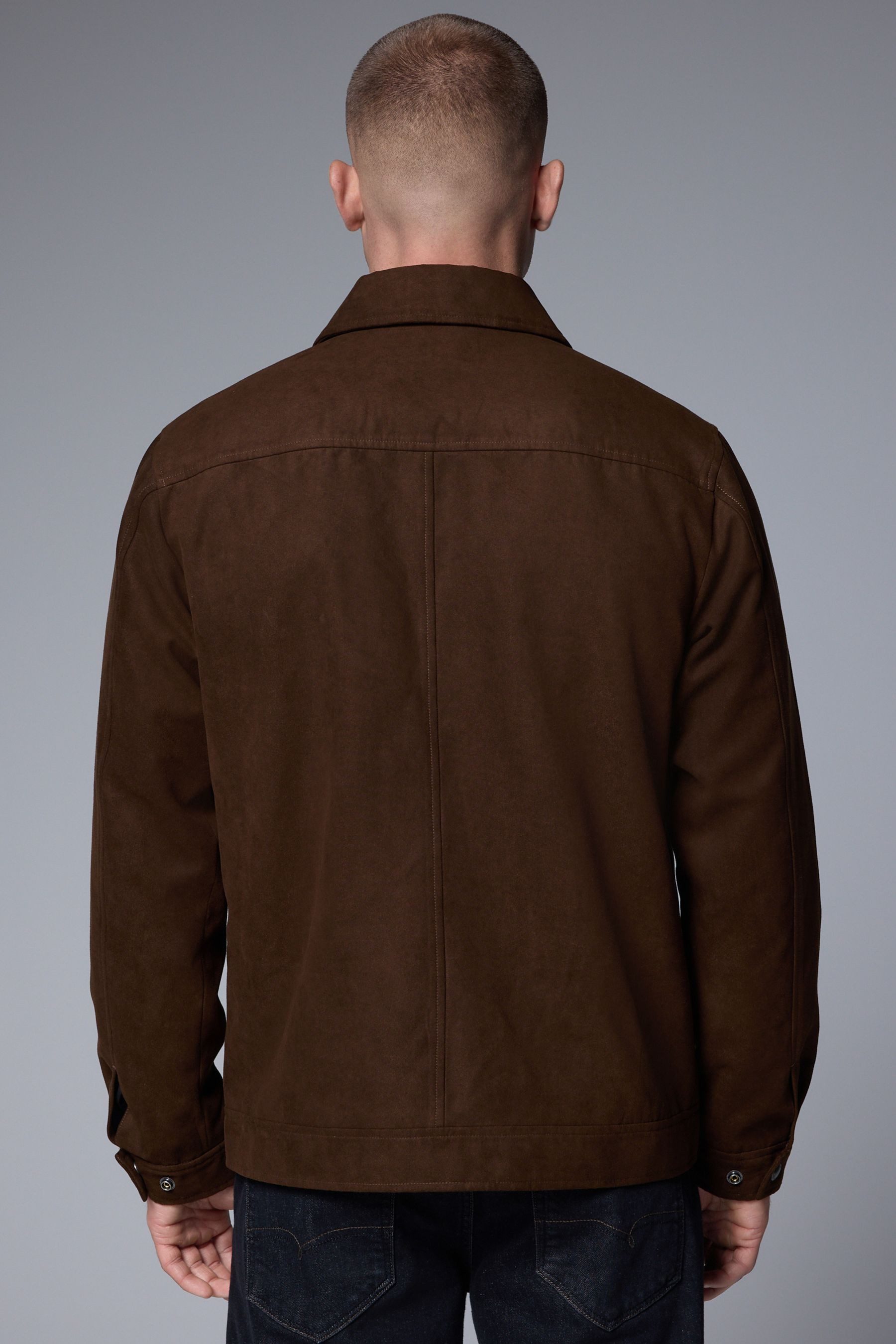 Next Hemdjacke Hemdjacke mit Reißverschluss aus Velourskunstleder (1-St) günstig online kaufen