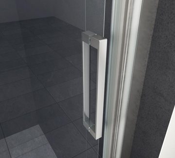 Home Systeme Dusch-Drehtür DESIGNO Nischentür Duschkabine Dusche Duschwand Glastür Klapptür ESG, 80x195 cm